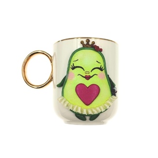 Kubek kolekcjonerski ręcznie zdobiony - Królowa Awokado