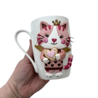 Kubek kolekcjonerski ręcznie zdobiony - Księżniczka Kicia