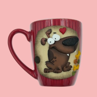 Kubek kolekcjonerski ręcznie zdobiony - Piesek